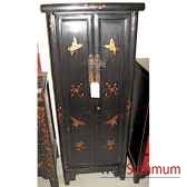 armoirette 2 portes noire papillon style chine c0930n