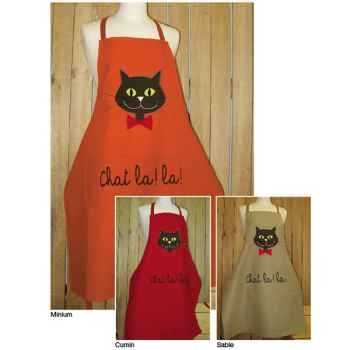 Tablier de cuisine enfant Alma Mater tête de chat -tabe2388framboise