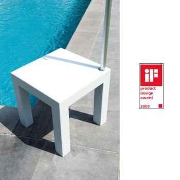 Table pied de parasol Sywawa Table Socle Hole in One blanc tube54 -7245WHITE