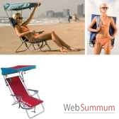 chaise de plage retro avec canopy kelsyus nouveau colori rouge 80350