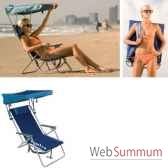 chaise de plage retro avec canopy kelsyus nouveau colori bleu 80354