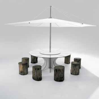 Table et parasol Extremis Arthur  Extremis pour 10 personnes, InUmbra -AROW10_IUW40