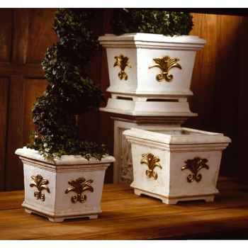 Vases-Modèle Tuscany Planter Box -small, surface marbre vieilli patine or-bs2154wwg