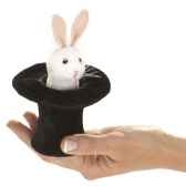 marionnette mini lapin dans le chapeau 2709