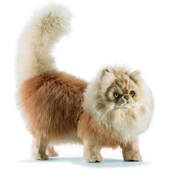 Anima - Peluche chat persan à 4 pattes miel/écru 45 cm -5011