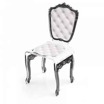 Chaise capiton blanche acrila -ccb