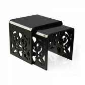 tables gigognes dentelle noires grand soir acrila tgdngs