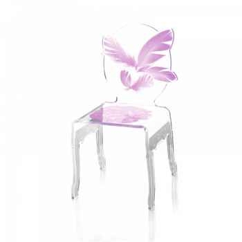 Chaise plume enfant violette acrila -chpev