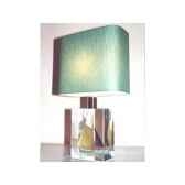 mini lampe petite barque verte abat jour rectangle vert