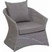 fauteuizenith resine galet avec coussin tissus gris kok 852 1h