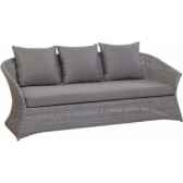 canape 3 places zenith resine galet avec coussin tissus gris kok 852 3h