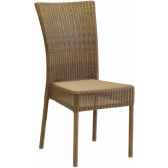 chaise isabelle resine creme avec coussin tissus beige kok 885w kok 885s