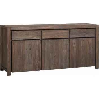 Buffet 3 portes 3 tiroirs drift Teck Recyclé gris brossé KOK M114G