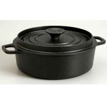 Invicta cocotte mijoteuse en fonte ovale noire 316920