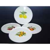 philippe deshoulieres lot de 4 plats a tarte porcelaine decor fruits 910106