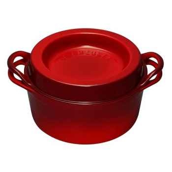 Le creuset cocotte en fonte ronde doufeu coloris cerise 319810