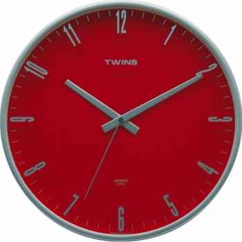 Twins pendule ronde 31 cm rouge 3244