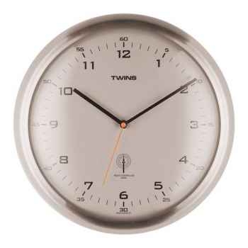 Twins pendule ronde silver 31.5cm 4819