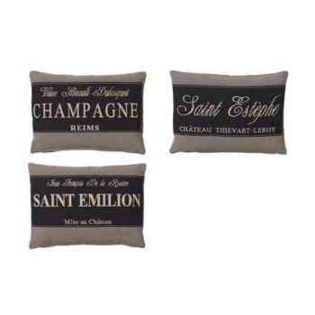 Set de trois coussin champagne en couleur noir 35 x 50 Arteinmotion COM-CUS0106