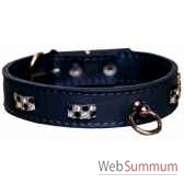 collier terrier cuir facon agneau 22mm l37cm barrette pierres strass sellerie canine vendeenne 35682