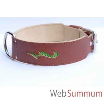 Collier cuir class \"fun\"  dble nubuck 58 mm l. 60-75cm Sellerie Canine Vendéenne 82546