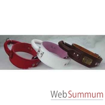 Collier inter cuir classique dble nubuck 58mm l.60-65cm-poignee ronde Sellerie Canine Vendéenne 83382