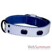 collier cuir pfleur dble 31mm 45 50 55 cm brique bleue boucb sellerie canine vendeenne 83516