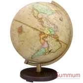 globe geographique terra lumineux modele terra sphere 26 cm meridien plastique dore tr602613