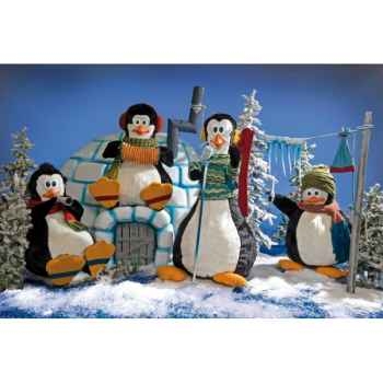 Automate - orchestre de pingouins (4 personnages) Automate Décoration Noël 385