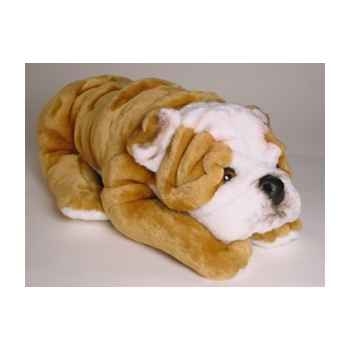 Peluche allongée bull-dog 45 cm Piutre -3287