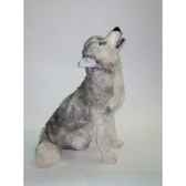 peluche assise husky 62 cm piutre 3330