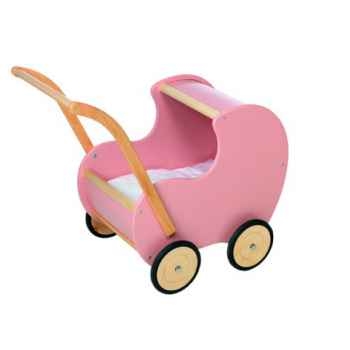 Poussette en bois rose retro - 0754