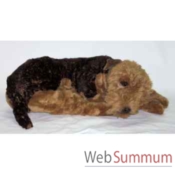 Peluche allongée Airedale terrier 85 cm Piutre -2230