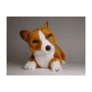 Peluche allongée Welsh Corgi Pembroke 40 cm Piutre -1223