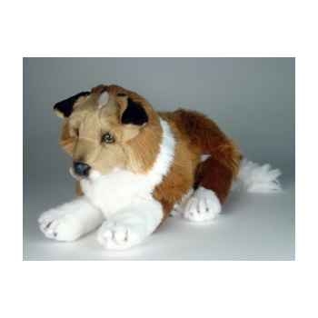 Peluche allongée collie 45 cm Piutre -1276