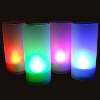 12 bougies led multicolore avec photophore et fonction \"souffler\" Produits Zen -SCL002