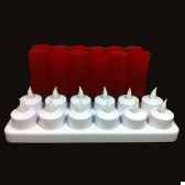 set de 12 bougies led rechargeables rouges produits zen sclr12r