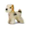 Peluche Steiff Chien Terrier mohair debout blanc tacheté -st031397
