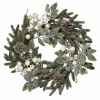 Couronne deco baies neige pommes de pin et paillettes 40 cm Kaemingk -685160