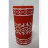 Bougie motif flocons 15cm rouge/blanc Peha -CL-10100