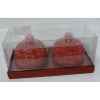 2 bougies motif sapin 7,5cm rouge Peha -CL-10345