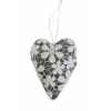 Coeur en dentelle à susp 11cm blanc/gris Peha -TR-34356
