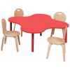 Petite table trèfle avec pieds droits - rouge Novum -4416514