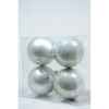 Boules plastique uni brill-mat 100 mm menthe blanche Kaemingk -22220