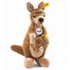 Peluche steiff kangourou wally avec bébé kangourou willy, brun clair -064630
