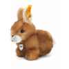 Peluche steiff lapin hoppel, brun chiné -080081