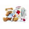 Peluche steiff ours teddy docteur fynn dans sa valise, rouge brun -111808