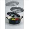 Le creuset cocotte en fonte ronde plume 24 cm - coloris noir ebène -310487