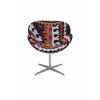 Fauteuil molly giratoire base bois patch kilim szalay -Szalay19