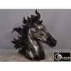 Objet décoration illusion tête cheval noir/arge Edelweiss -C8875